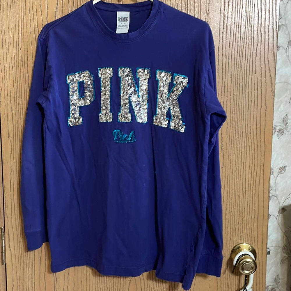 Pink Victorias Secret Long Sleeve Bluish Purple Shirt Size XS